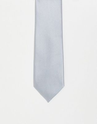 Gianni Feraud plain satin tie in light grey - ASOS Price Checker