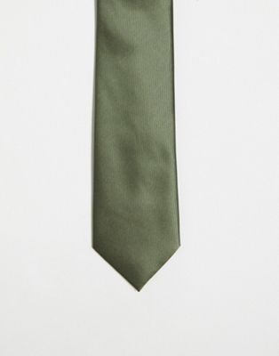 Gianni Feraud plain tie in green - ASOS Price Checker