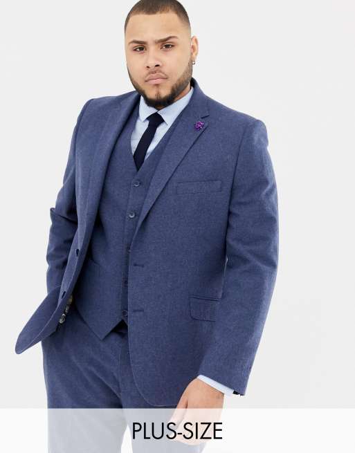 Gianni Feraud Plus - Abito slim in Donegal di misto lana heritage, 3 di 3