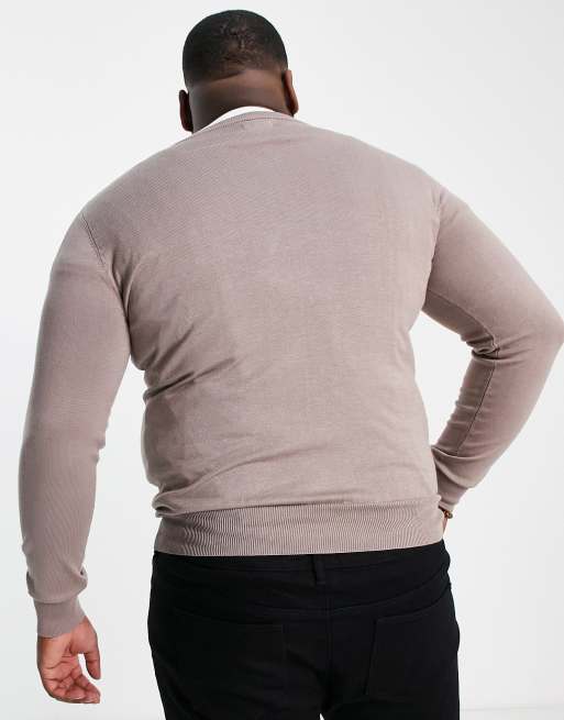 Gianni Feraud Plus premium muscle fit stretch crew neck fine gauge sweater, 2 of 4