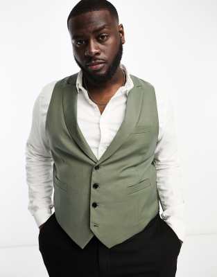 Gianni Feraud Gianni Feraud Plus skinny waistcoat in green