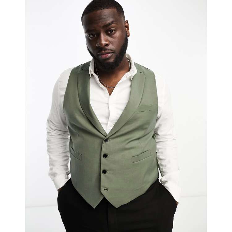 Olive green waistcoat on sale mens