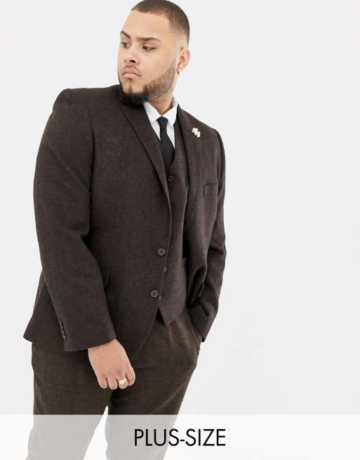 Gianni Feraud Plus – Brun kostym i ullblandning med smal passform, 3 av 4
