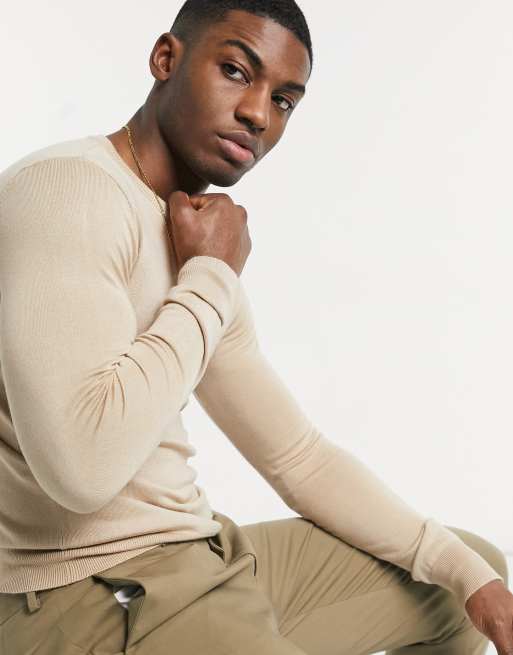 Gianni Feraud – Premium – Elastischer Muskelpullover mit Rundhalsausschnitt
