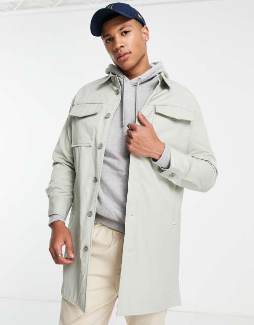 Gianni Feraud - Trench-coat oversize de qualité supérieure à poche plaquée