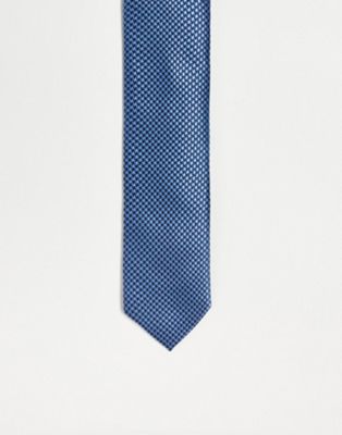 Gianni Feraud printed tie in blue dogtooth print - Click1Get2 Black Friday