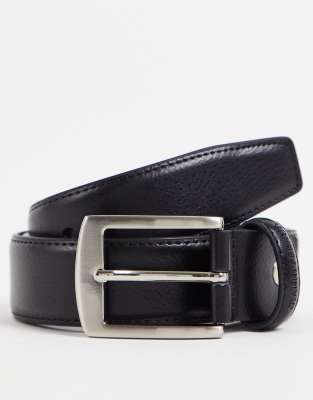 Gianni Feraud real leather grain effect belt in black φωτογραφία