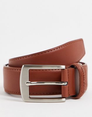 Gianni Feraud real leather grain effect belt in tan - ASOS Price Checker