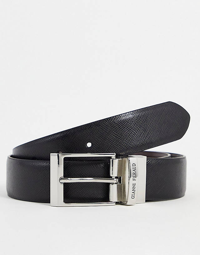 Gianni Feraud - reversible leather belt in black and brown