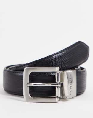 Gianni Feraud Gianni Feraud reversible real leather smooth and grain belt in black