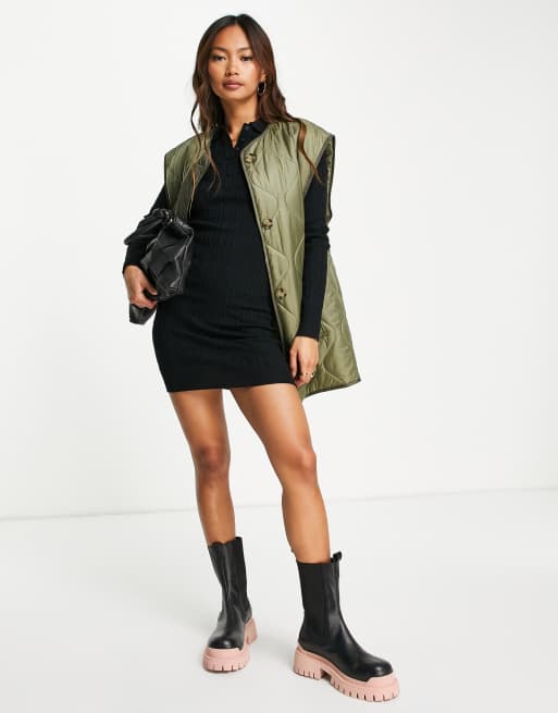 Gianni Feraud - Robe pull style polo en maille - Noir