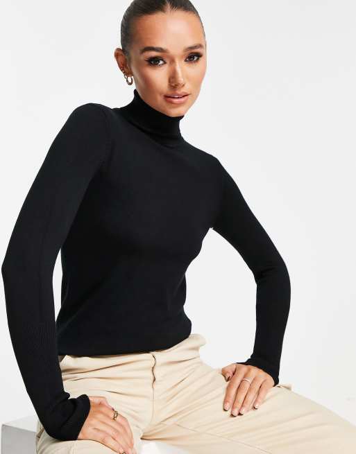 Thin black roll neck on sale jumper