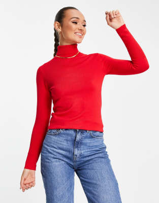 Gianni Feraud roll neck jumper in red