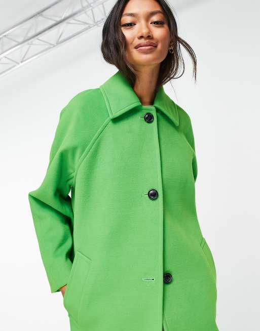 Cappotto verde con 2025 maniche in pelle