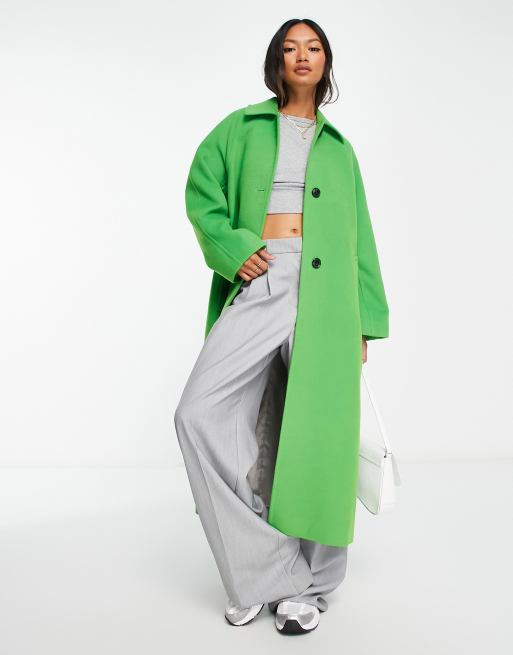 Cappotto verde con maniche in clearance pelle