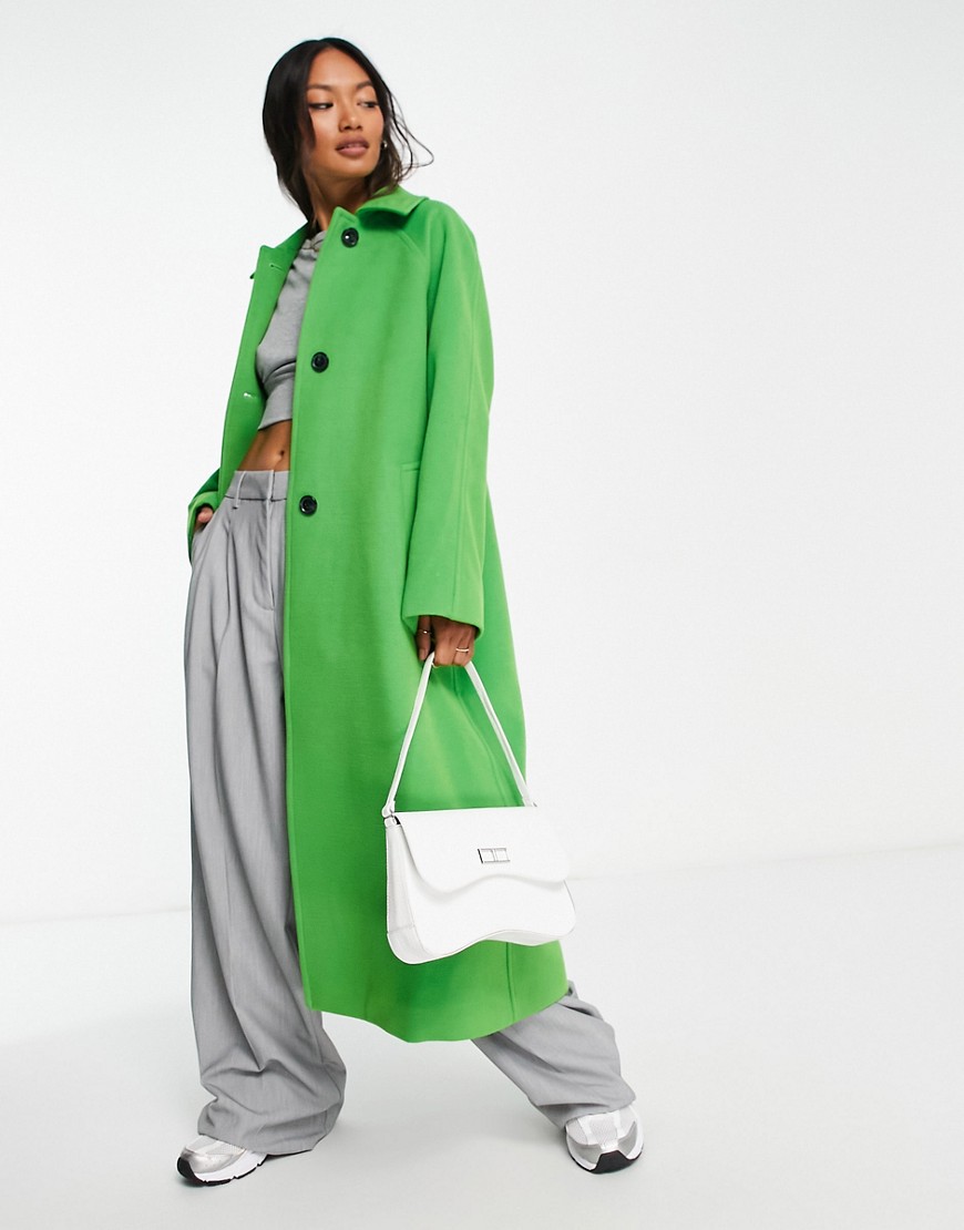 Gianni Feraud Rose raglan coat in bright green