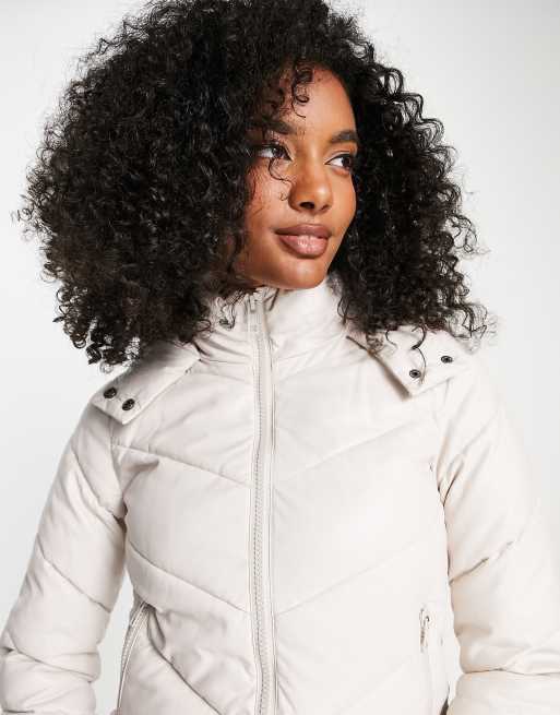 Gianni Feraud Roxy PU padded jacket in cream