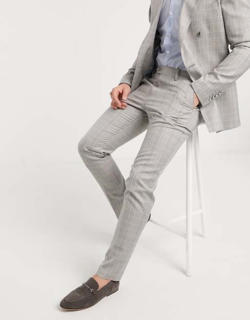 Gianni Feraud – Rutiga kostymbyxor i slim fit
