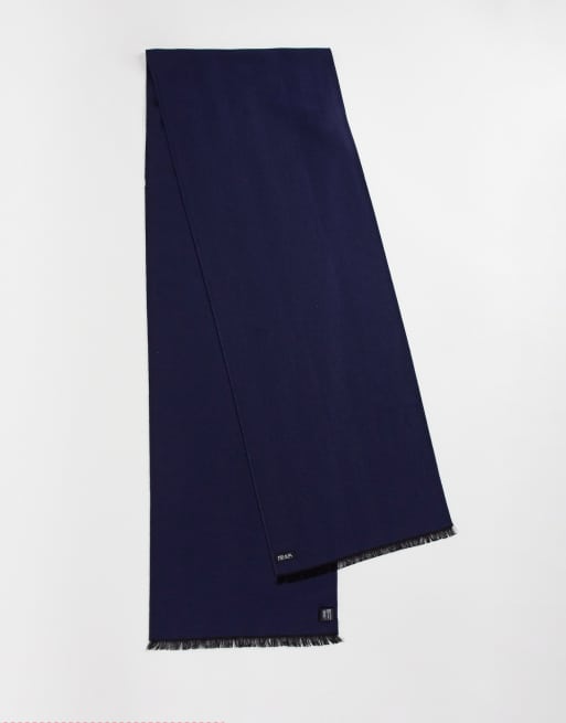 Gianni Feraud - Sciarpa blu navy a spina di pesce