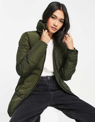Gianni Feraud short funnel neck padded jacket in khaki - Click1Get2 Offers