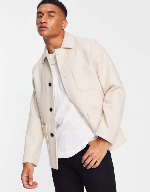 Gianni Feraud short line wool mix melton jacket | ASOS