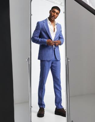 Gianni Feraud Gianni Feraud single breasted suit jacket blue herringbone