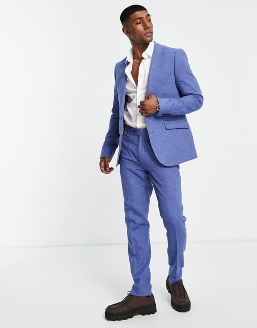 Herringbone blue hot sale suit