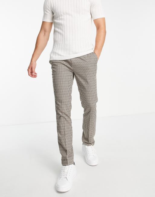 Gianni Feraud - Skinny enkellange nette broek in bruin
