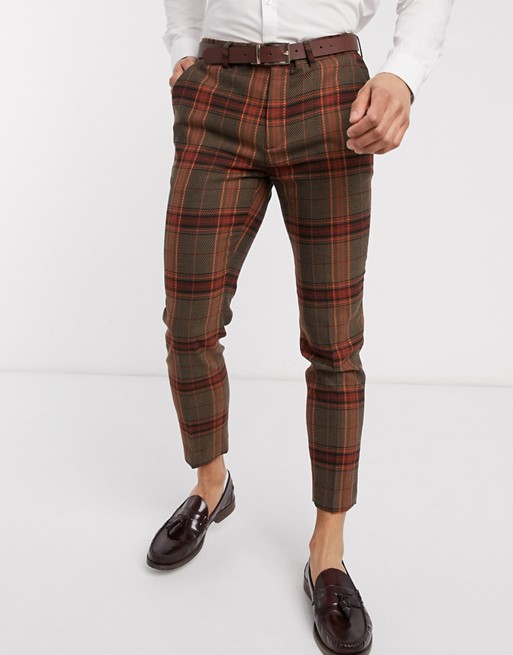 Gianni Feraud skinny fit checked cropped trousers