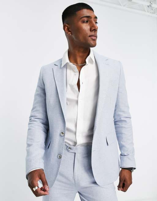 Gianni Feraud - Skinny-fit colbert in lichtblauw