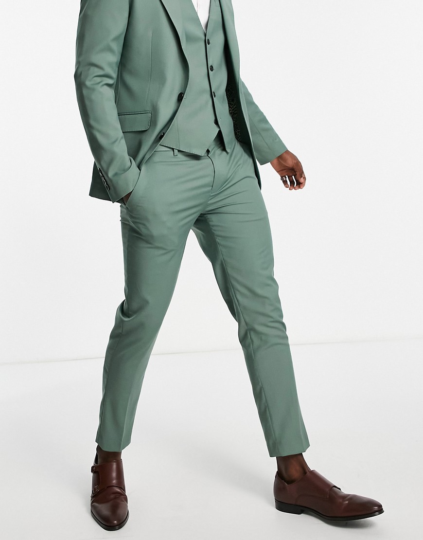 Gianni Feraud skinny fit suit pants-Green