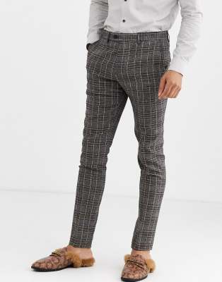 skinny fit wool trousers
