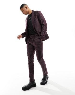 Gianni Feraud skinny sequined suit jacket in black