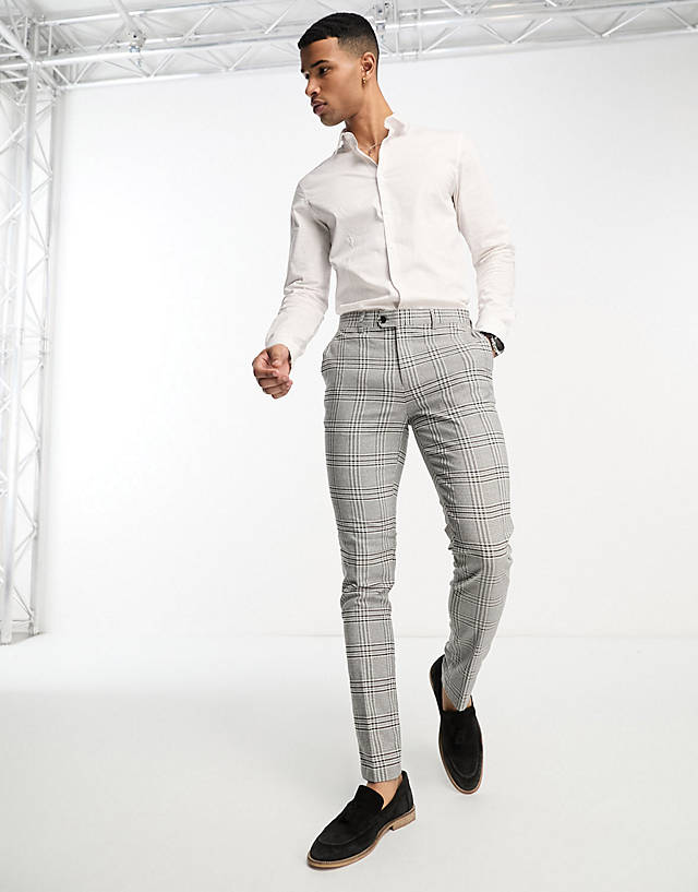 Gianni Feraud - skinny trousers in grey check