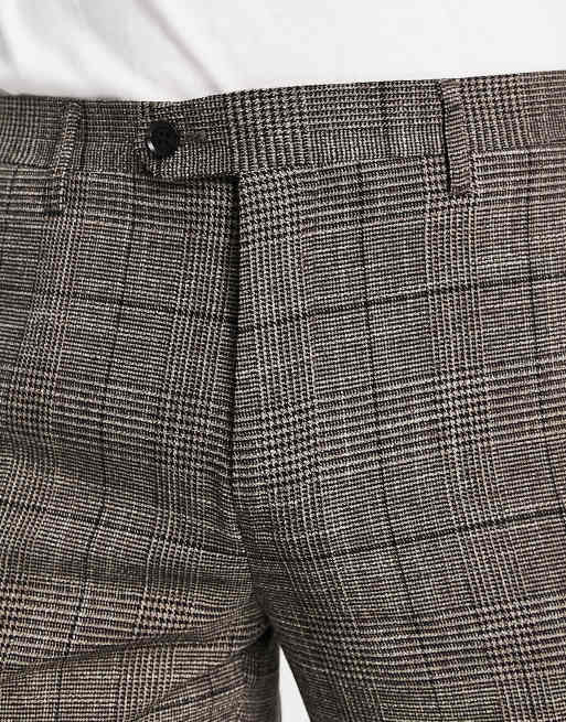 Gianni Feraud slim cropped trousers in grey check