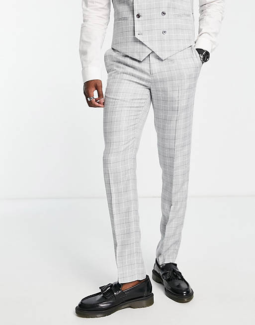 Gianni Feraud slim fit checked suit pants