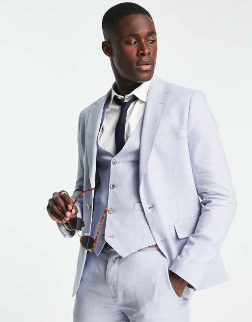 Gianni Feraud - Slim-fit colbert in lichtblauw