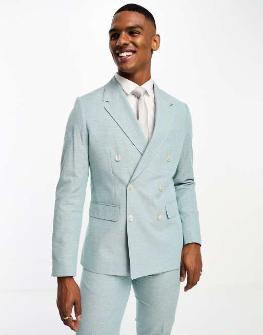 Light Blue Notch Lapel Suit