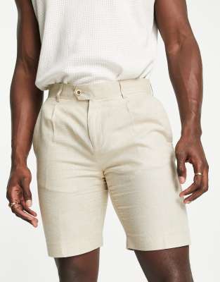 mens slim fit linen shorts