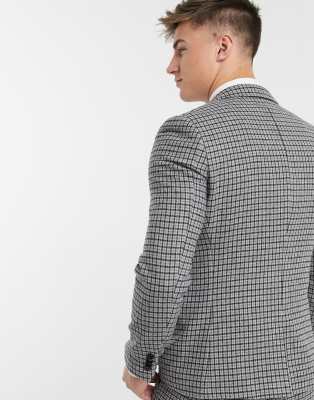 Gianni Feraud Slim Fit Wool Blend Small Check Suit Jacket