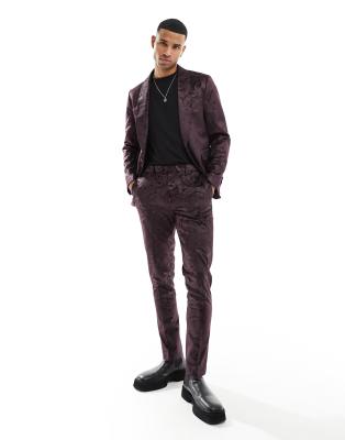 Gianni Feraud Gianni Feraud slim suit trousers in black-Purple