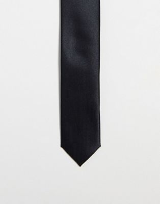Gianni Feraud slim tie in black