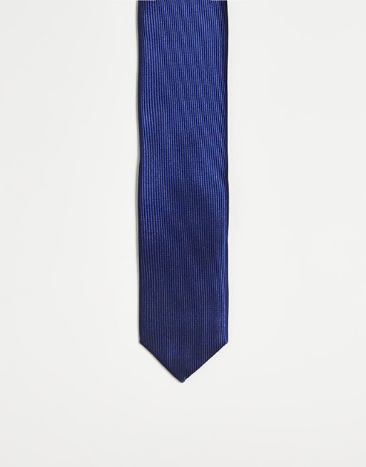 Gianni Feraud slim tie in navy | ASOS