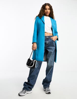 smart coat in bright blue