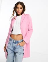 River Island faux fur jacket in light pink | ASOS