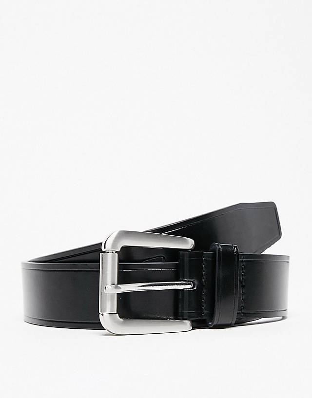 Gianni Feraud - smooth leather belt in black