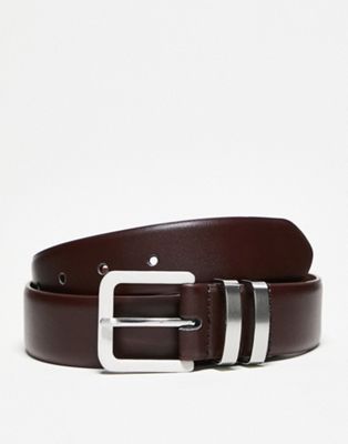 Gianni Feraud smooth leather belt in dark brown