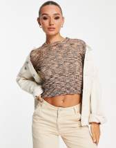 Cotton:On crop knitted sweater in multi wave | ASOS