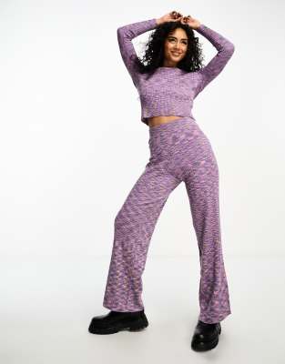 Gianni Feraud space knit sweater and pants set in purple