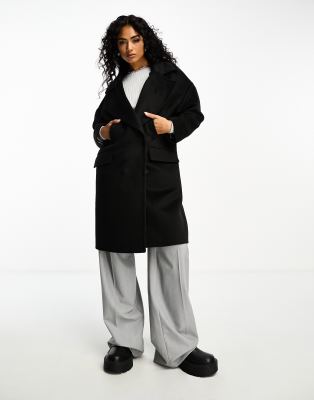 Stella oversized slouchy coat in black